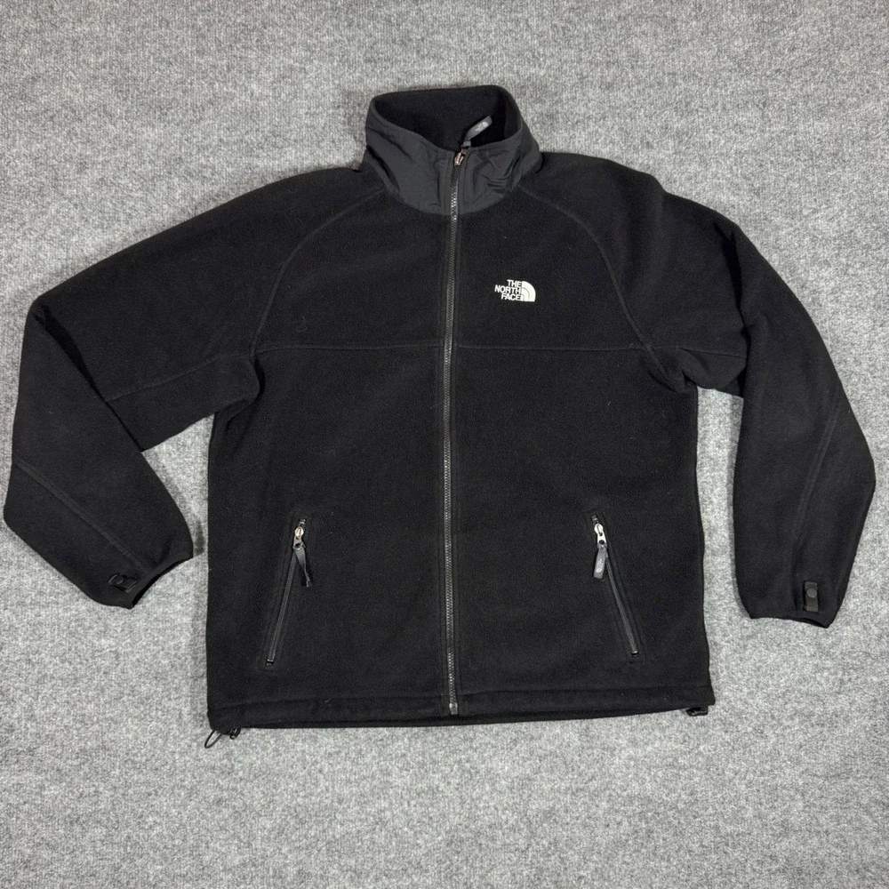 The North Face Denali Fleece Jacket Full Zip Mens Large Black Polyester GUC